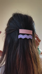 Duo de Barrettes à la Française – Rose Pâle & Lila
