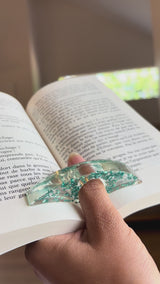 Bague de Lecture en Résine – Bleu turquoise & Éclats de Pierre - 4 Formes