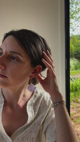 Boucles d’oreilles Coquillage – Paillettes lila