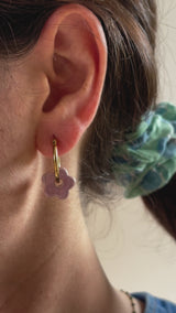 Boucles d’oreilles Fleur en Céramique Mini - 3 coloris